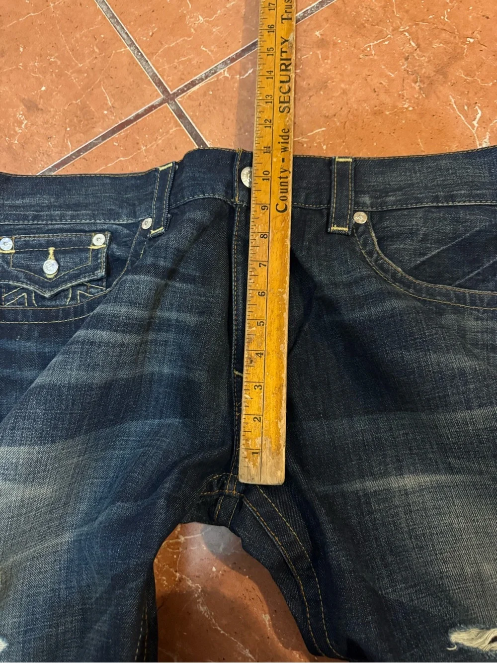 True Religion Dark Blue Wide Leg Jeans